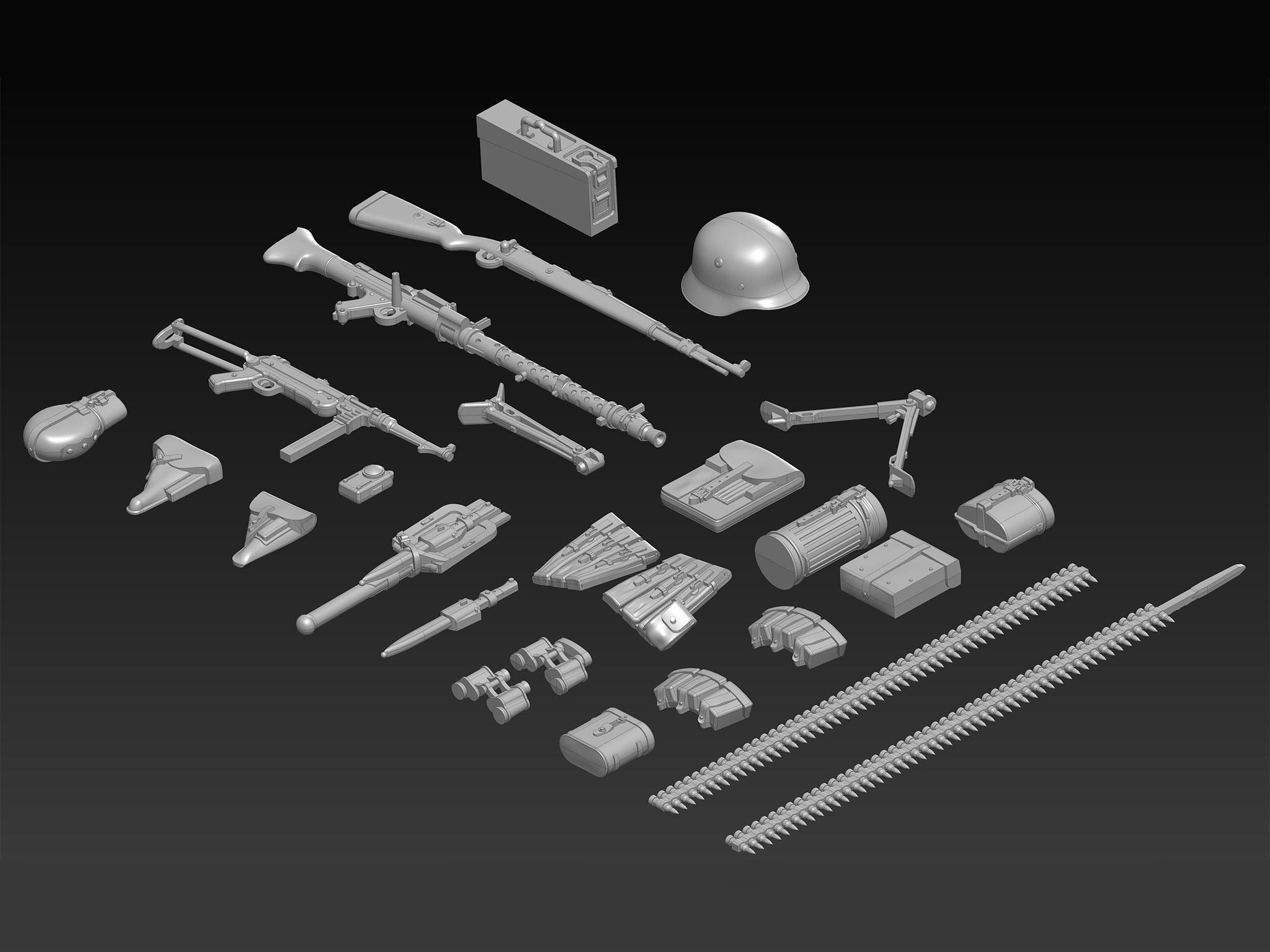 ICM35638 Plastic model kit Scale 1:35 WWII German Infantry Weapons and Equipment