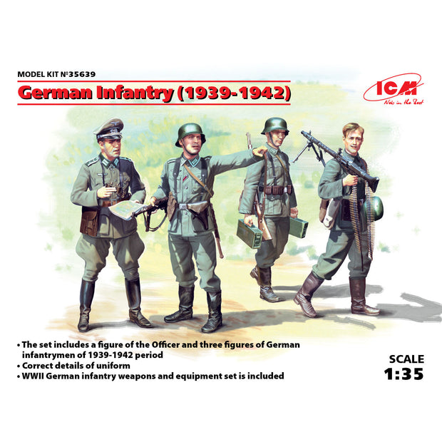ICM 35639 Plastic model kit figures Scale 1:35 WWII German Infantry (1939-1942)