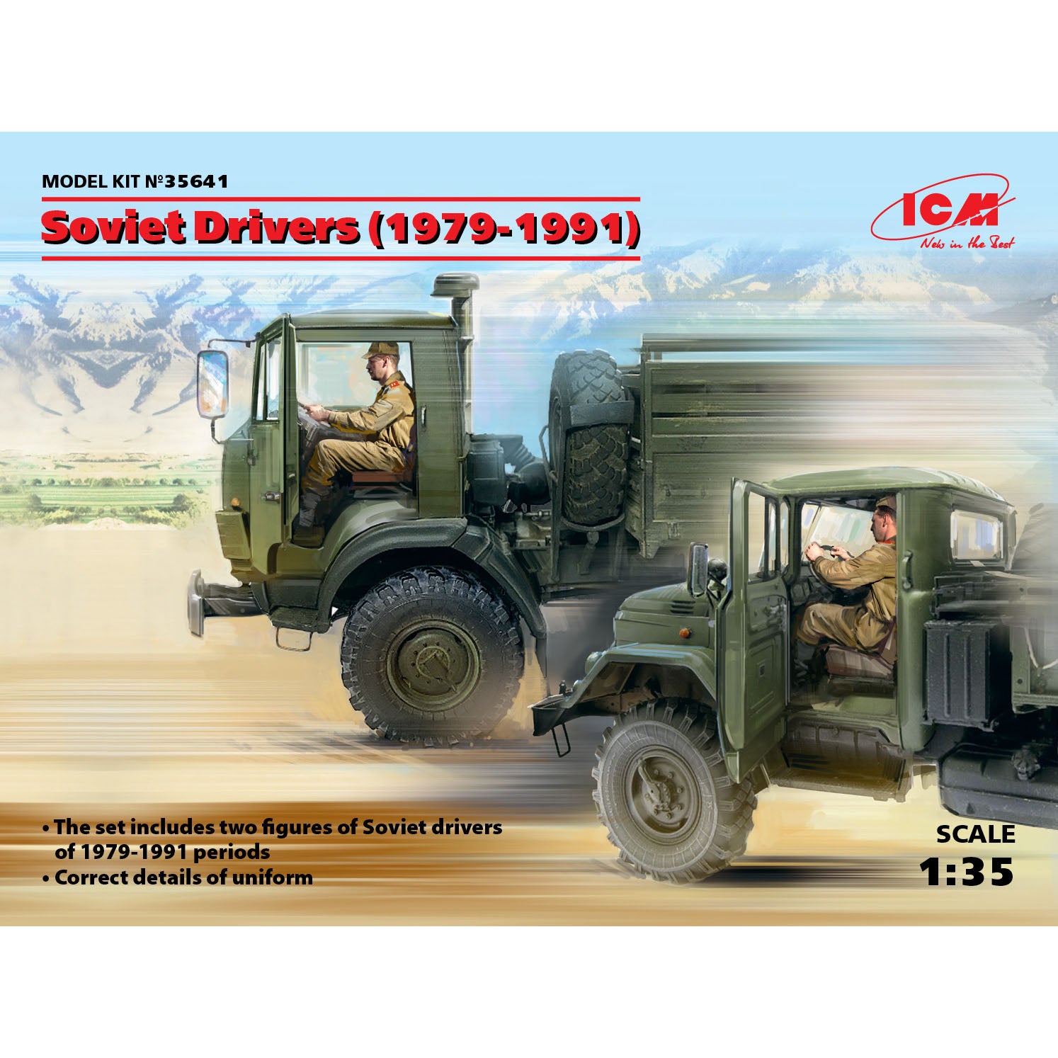ICM 35641 Plastic model kit figures Scale 1:35 Soviet Drivers, 1979-1991