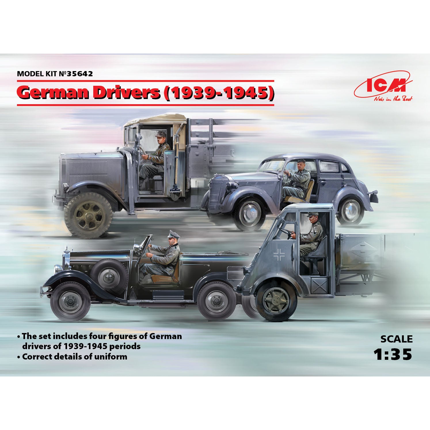 ICM 35642 Plastic model Scale 1:35 German Drivers 1939-1945 model kits plastic