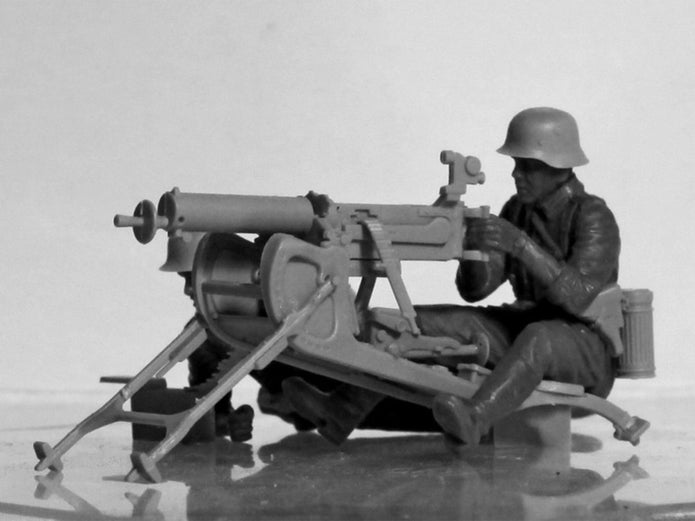 ICM 35645 Plastic model figures kit Scale 1:35 WWII German MG08 MG Team 2figures