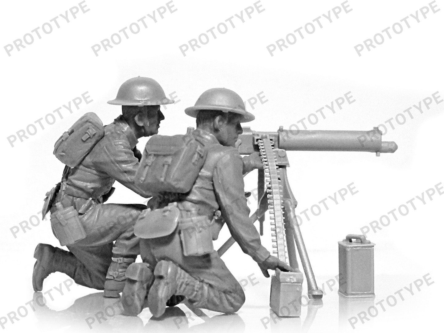 ICM 35646 Plastic model figures kit 1:35 WWII British Vickers MG Crew 2 figures