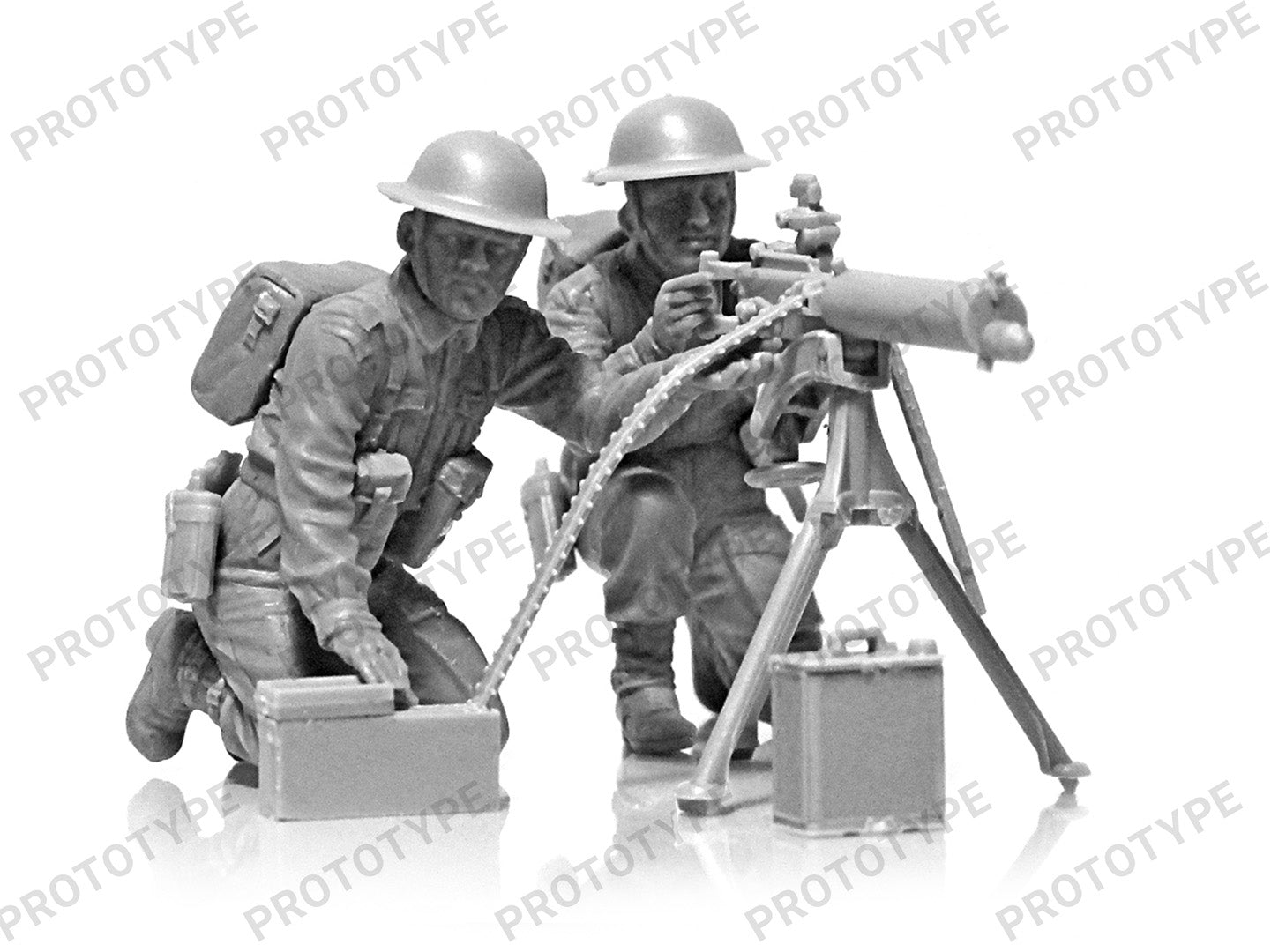 ICM 35646 Plastic model figures kit 1:35 WWII British Vickers MG Crew 2 figures