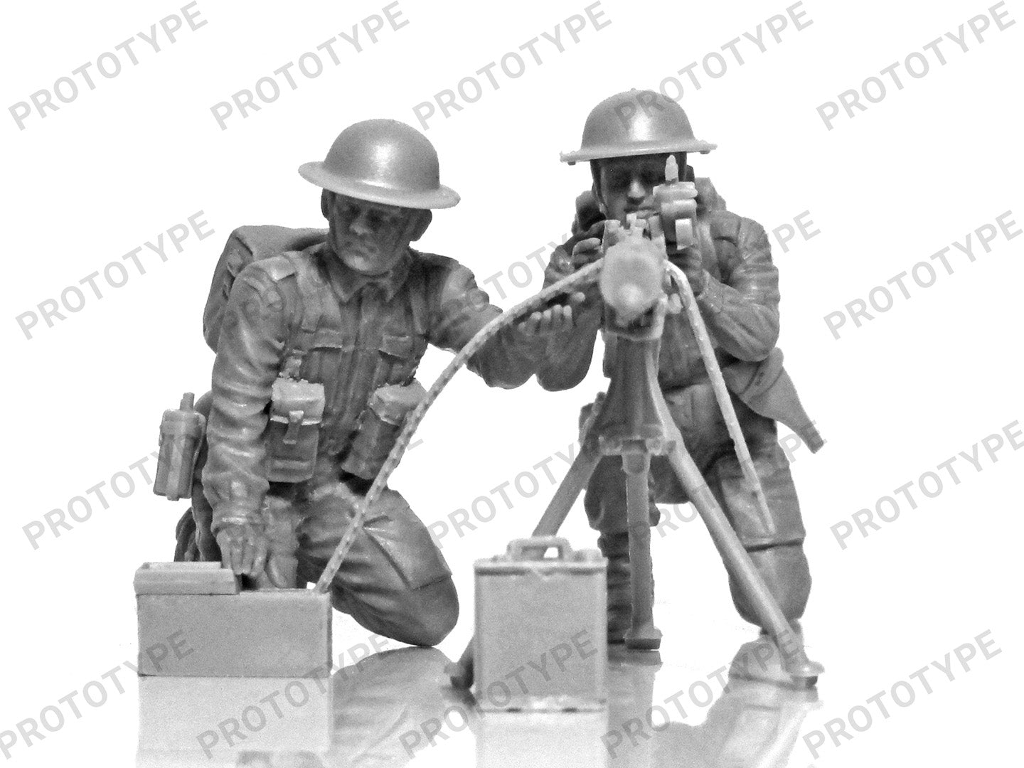 ICM 35646 Plastic model figures kit 1:35 WWII British Vickers MG Crew 2 figures