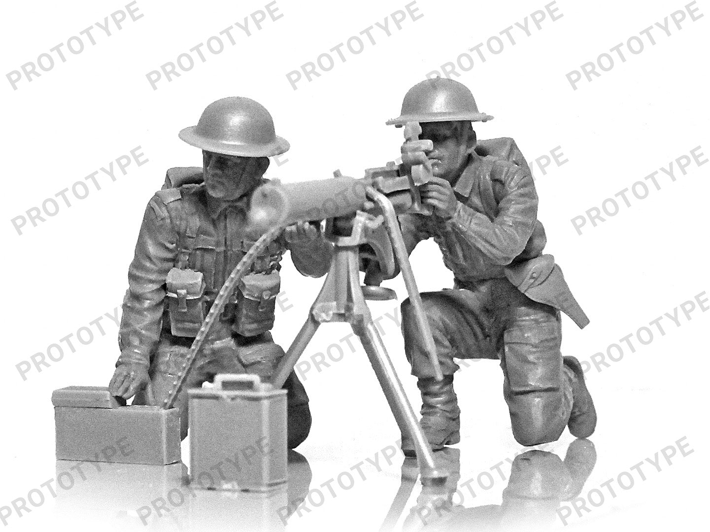ICM 35646 Plastic model figures kit 1:35 WWII British Vickers MG Crew 2 figures