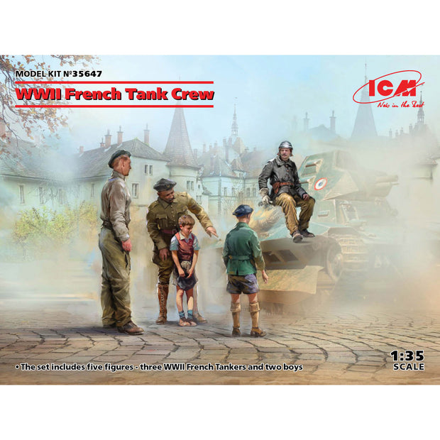 ICM 35647 Plastic model figures kit Scale 1:35 WWII French Tank Crew (5 figures)