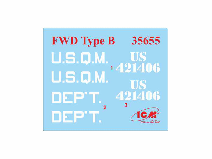 ICM 35655 Plastic model kit Scale 1:35 FWD TypeB WWI US Army Truck - kits models