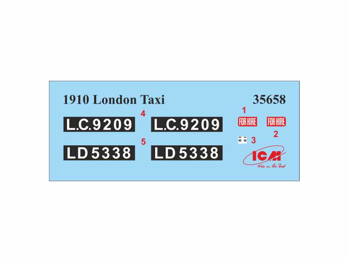 ICM 35658 Plastic car kit models 1:35 Type AG 1910 London Taxi - kit modelling