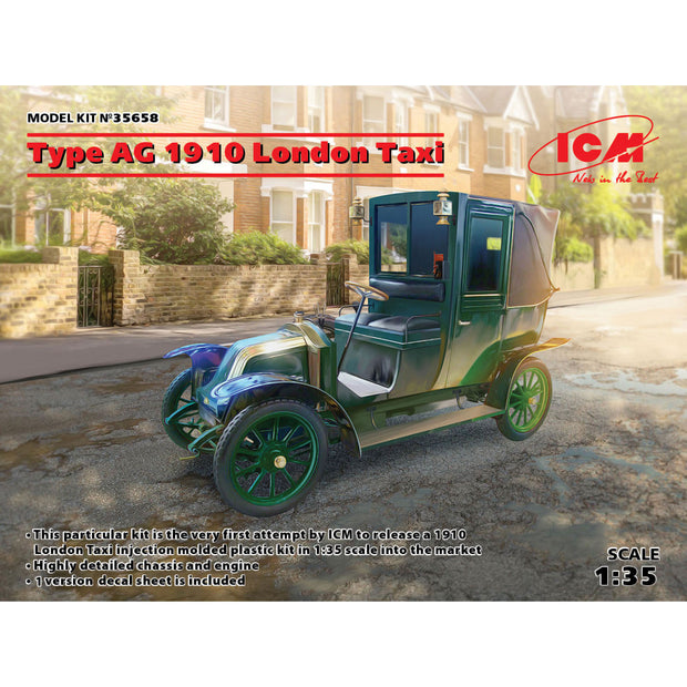 ICM 35658 Plastic car kit models 1:35 Type AG 1910 London Taxi - kit modelling
