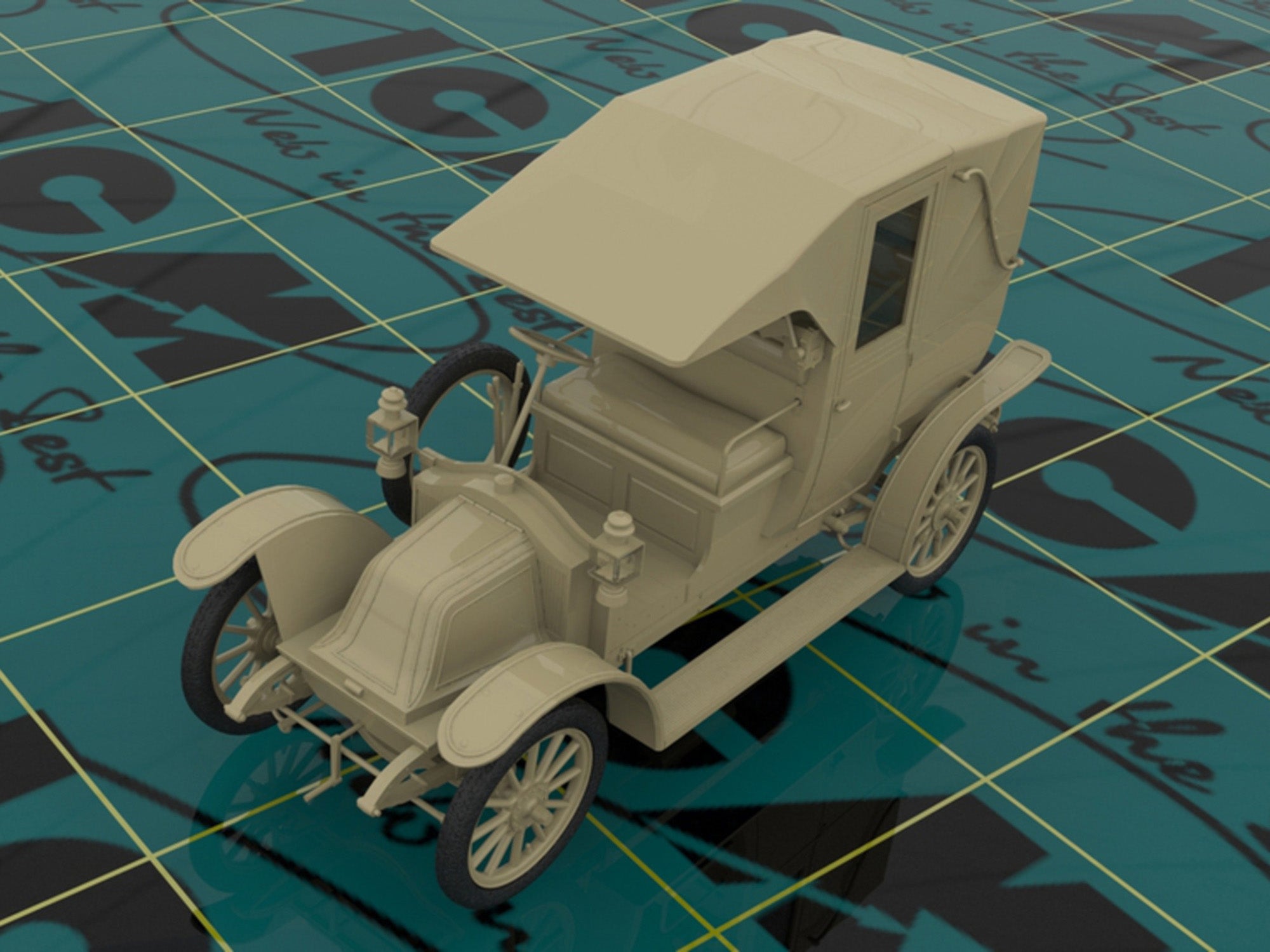 ICM 35659 Plastic model Car kit Scale 1:35 Taxi de la Marne (1914), French Car