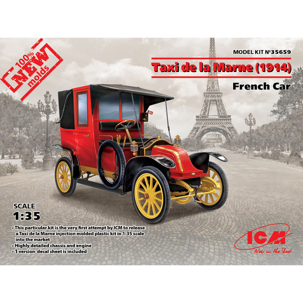 ICM 35659 Plastic model Car kit Scale 1:35 Taxi de la Marne (1914), French Car