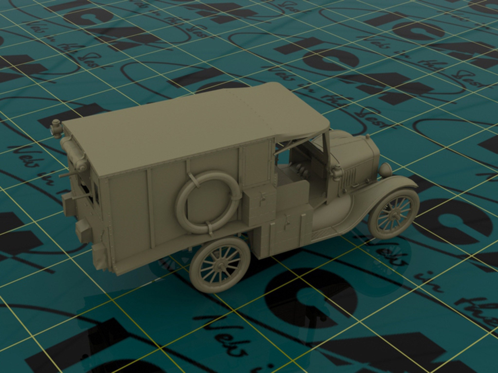 ICM 35661 Plastic model Car kit Scale 1:35 Model T 1917 Ambulance, WWI American