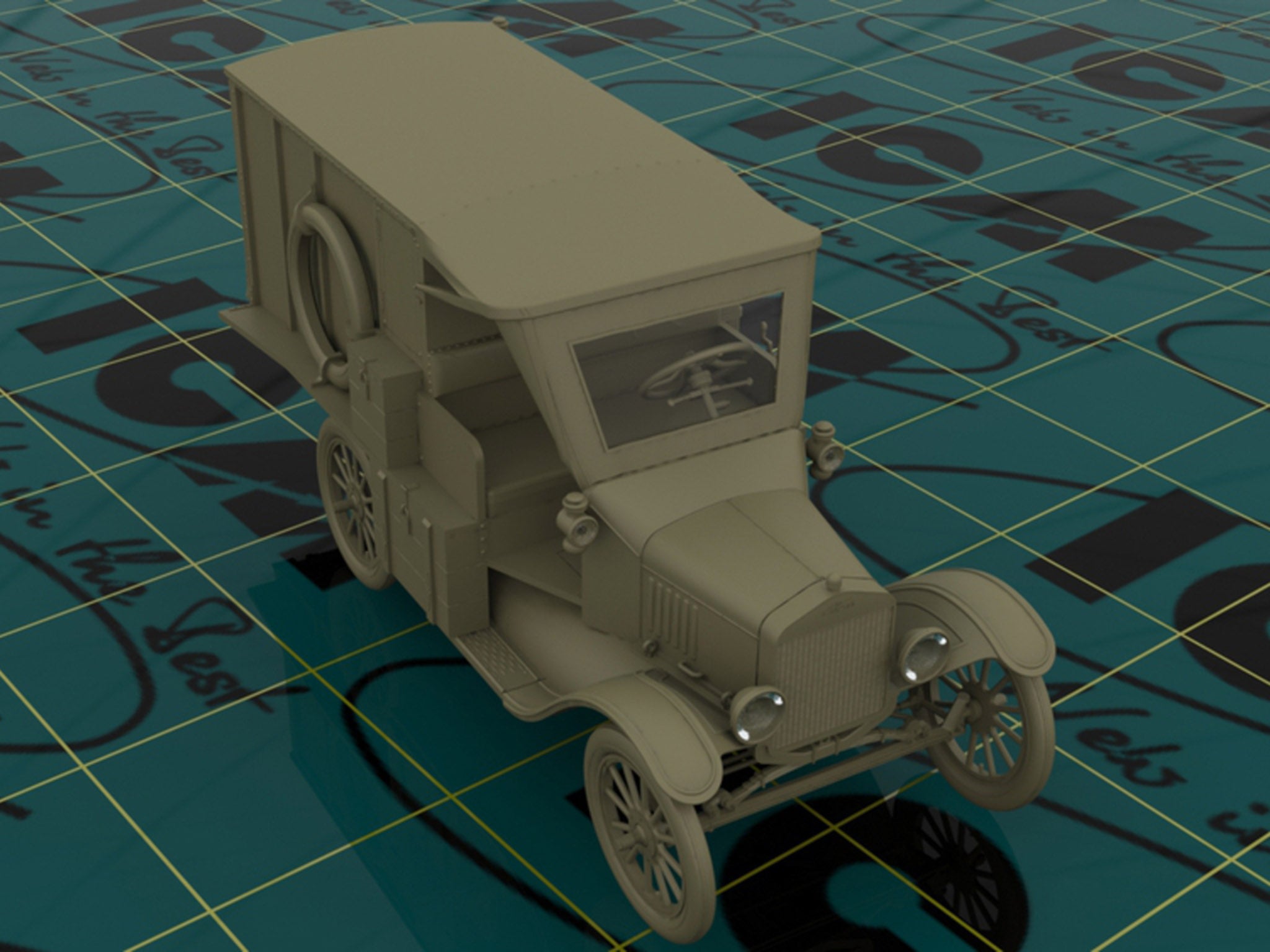 ICM 35661 Plastic model Car kit Scale 1:35 Model T 1917 Ambulance, WWI American