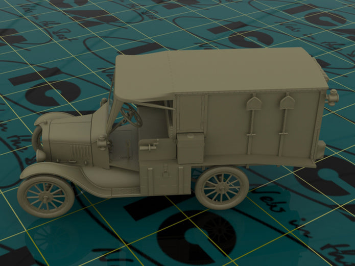 ICM 35661 Plastic model Car kit Scale 1:35 Model T 1917 Ambulance, WWI American