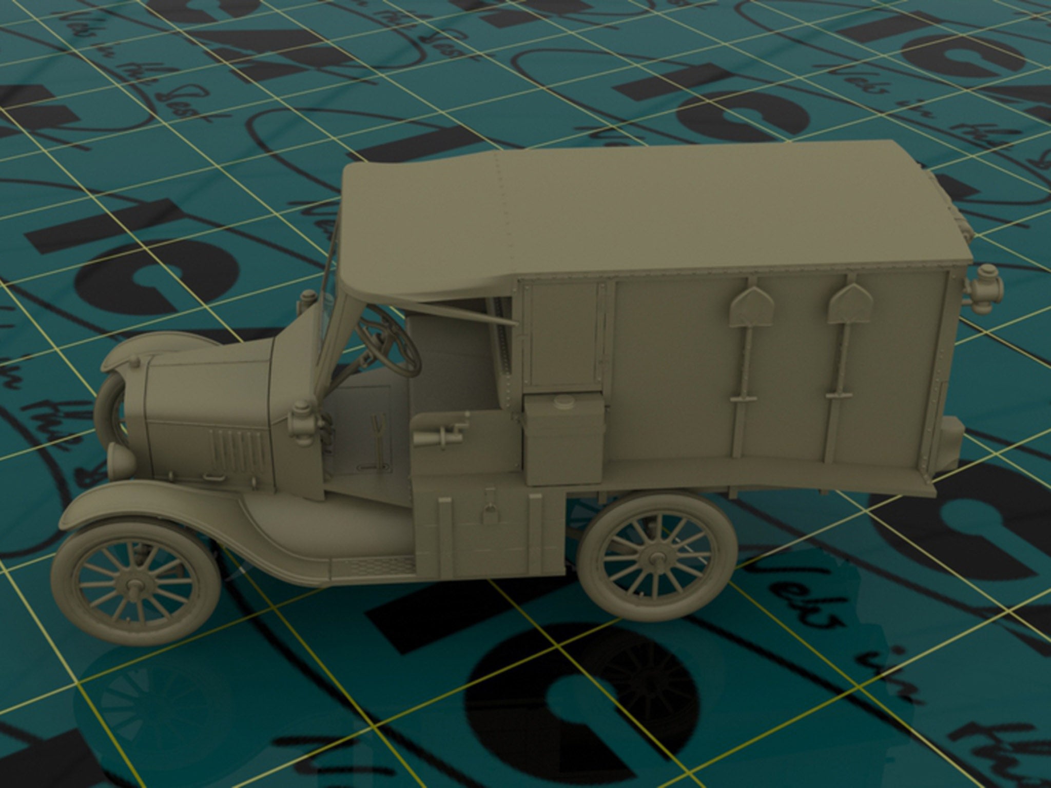 ICM 35661 Plastic model Car kit Scale 1:35 Model T 1917 Ambulance, WWI American