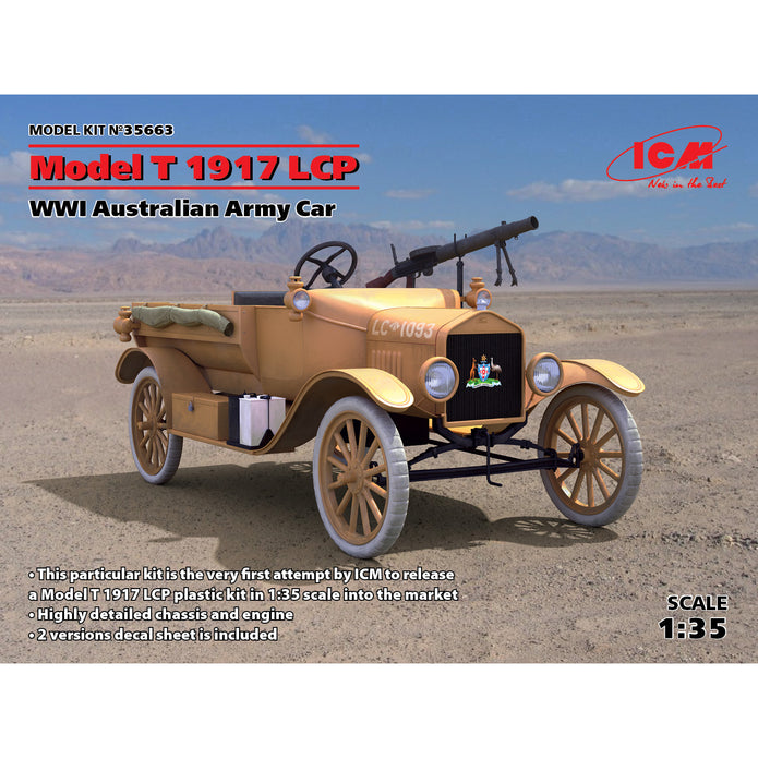 ICM 35663 Scale model car kit 1:35 Model T 1917 LCP Australian Army Vehicle, WWI