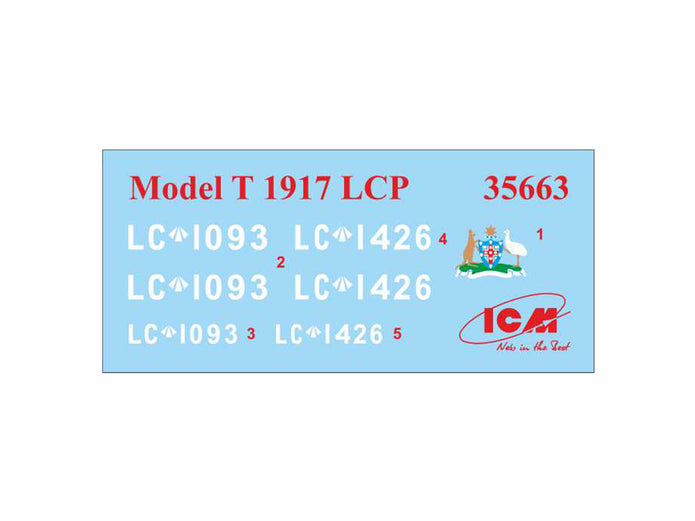 ICM 35663 Scale model car kit 1:35 Model T 1917 LCP Australian Army Vehicle, WWI