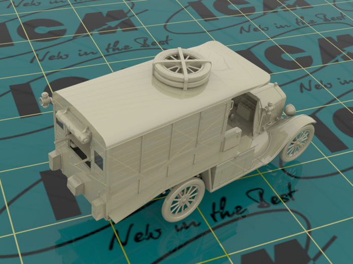 ICM 35665 Plastic model kit Car 1:35 Model T 1917 Ambulance (early), WWI AAFS