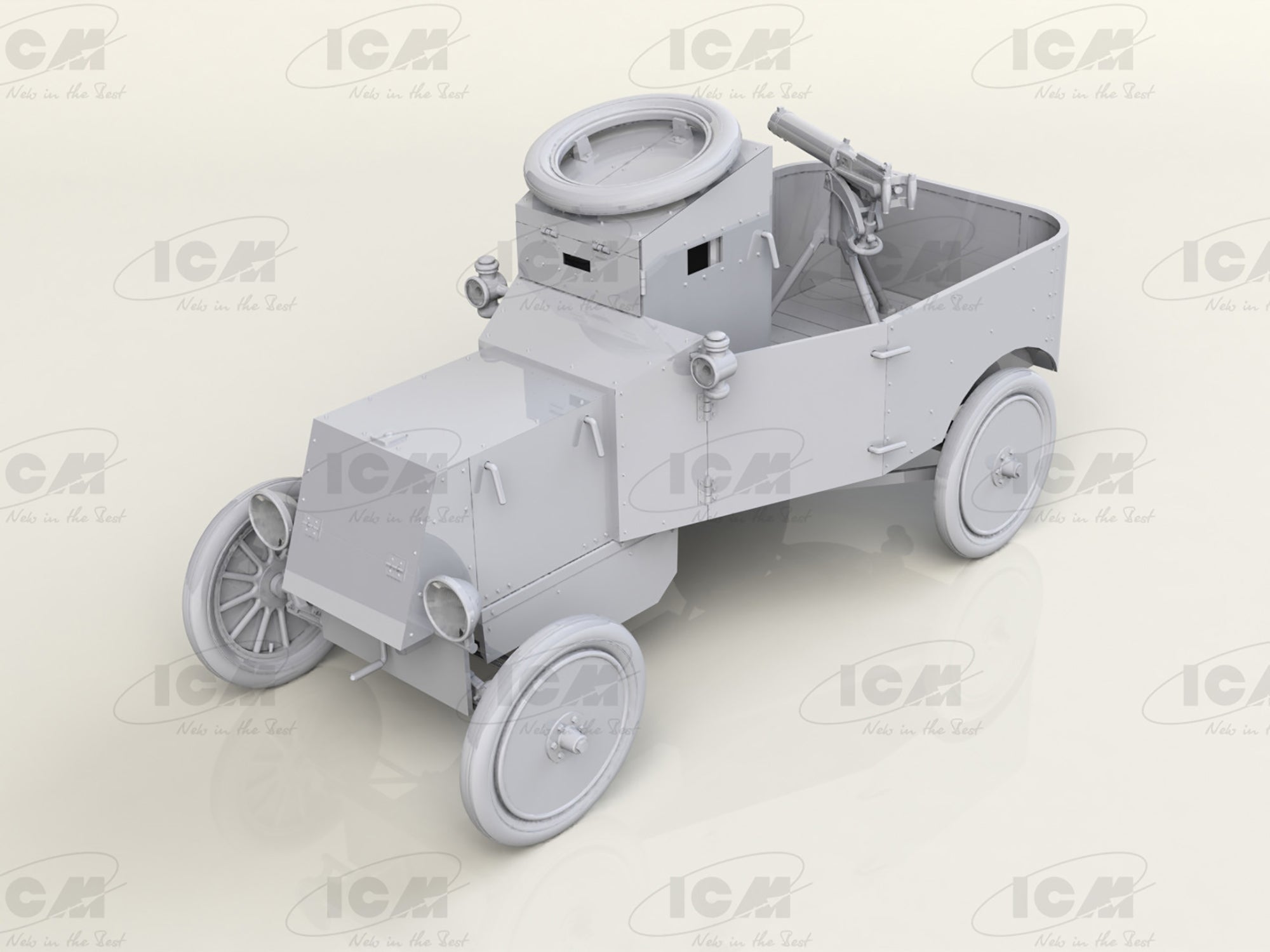 ICM 35670 Scale model kit 1:35 Model T RNAS Armoured Car WWI British Tank Crew