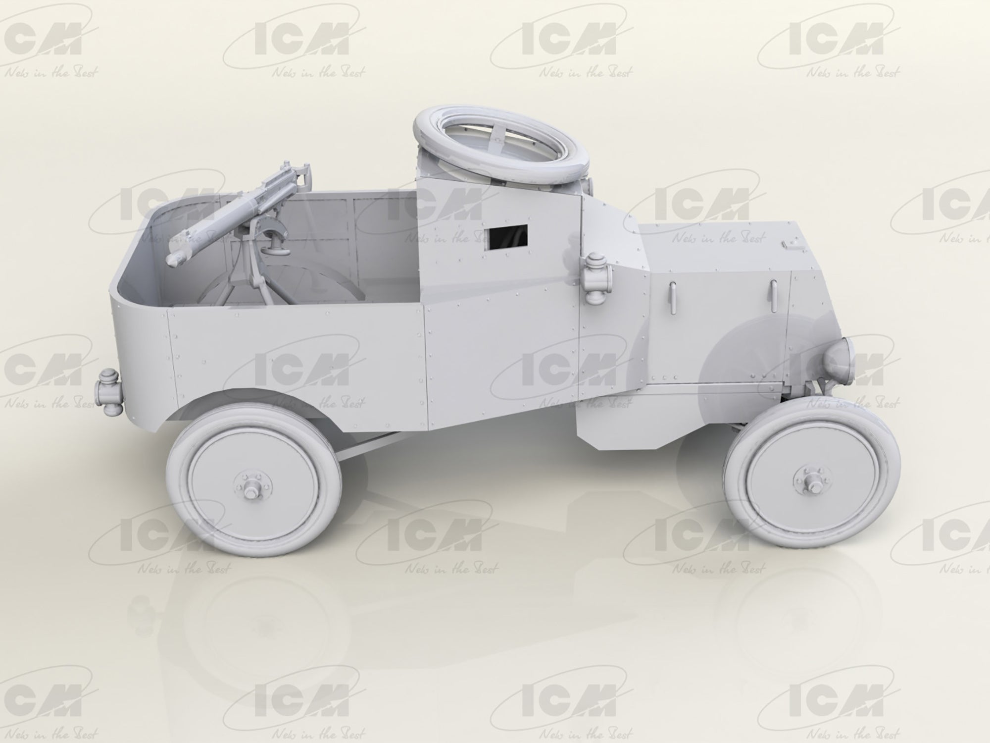 ICM 35670 Scale model kit 1:35 Model T RNAS Armoured Car WWI British Tank Crew