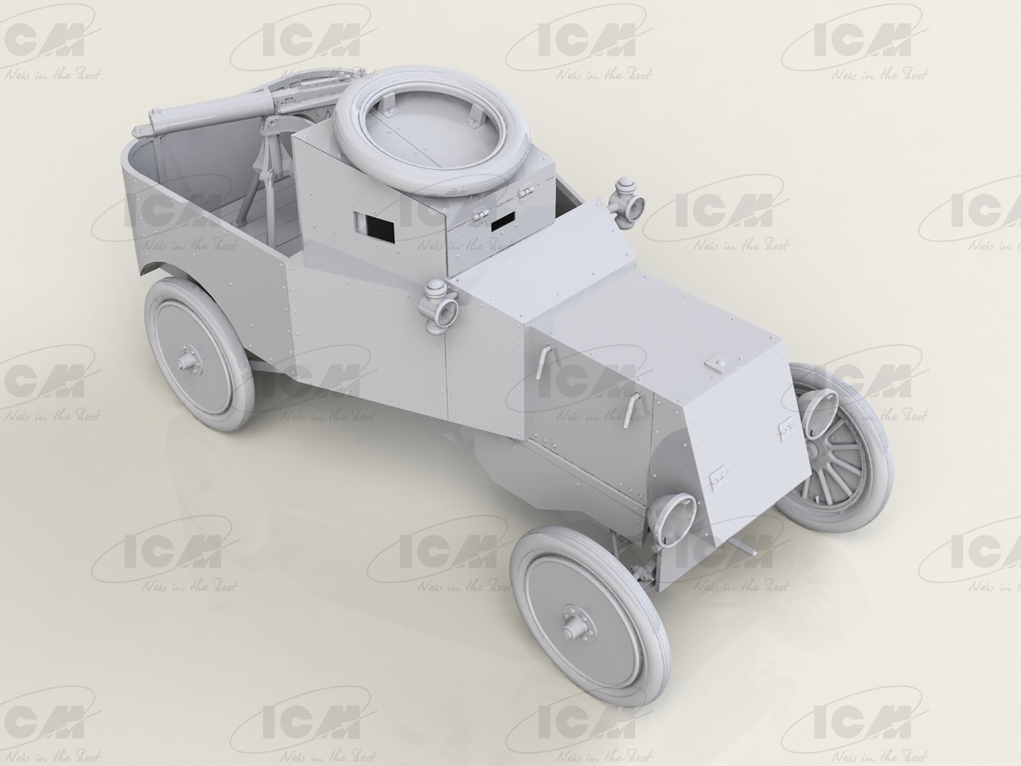 ICM 35670 Scale model kit 1:35 Model T RNAS Armoured Car WWI British Tank Crew