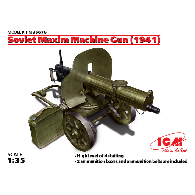 ICM 35676 Plastic model kit Scale 1:35 Soviet Maxim machine gun 1941 kits model