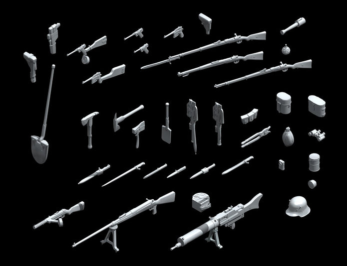 ICM 35678 Plastic model kit Scale 1:35 WWI German Infantry weapon and equipment