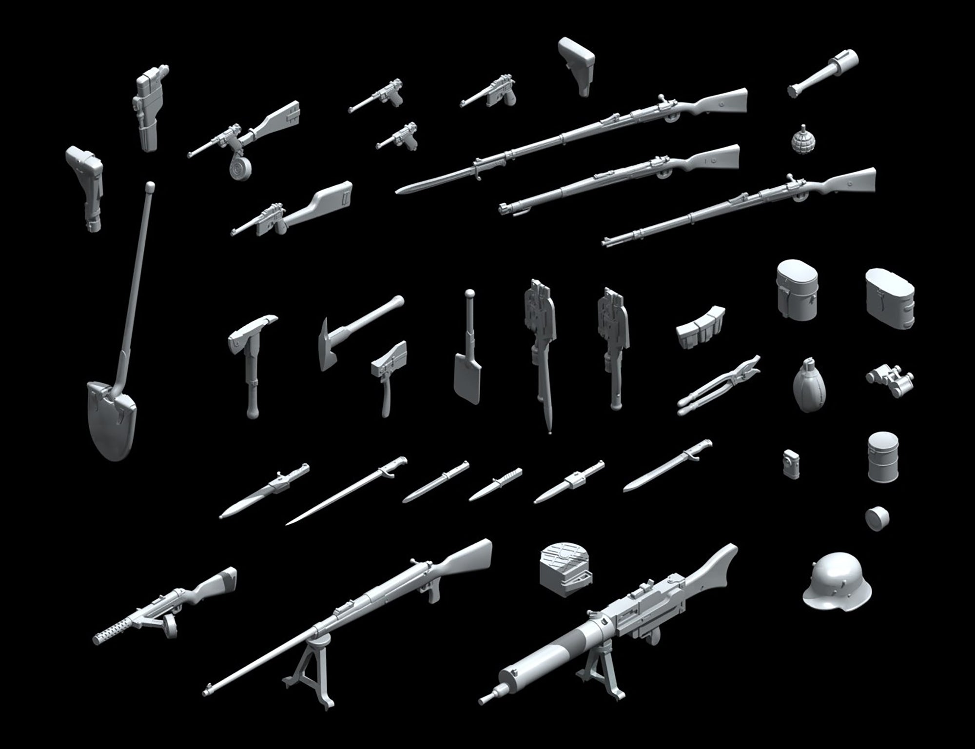 ICM 35678 Plastic model kit Scale 1:35 WWI German Infantry weapon and equipment