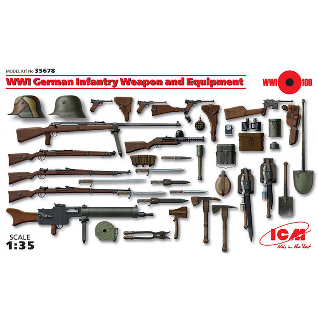 ICM 35678 Plastic model kit Scale 1:35 WWI German Infantry weapon and equipment