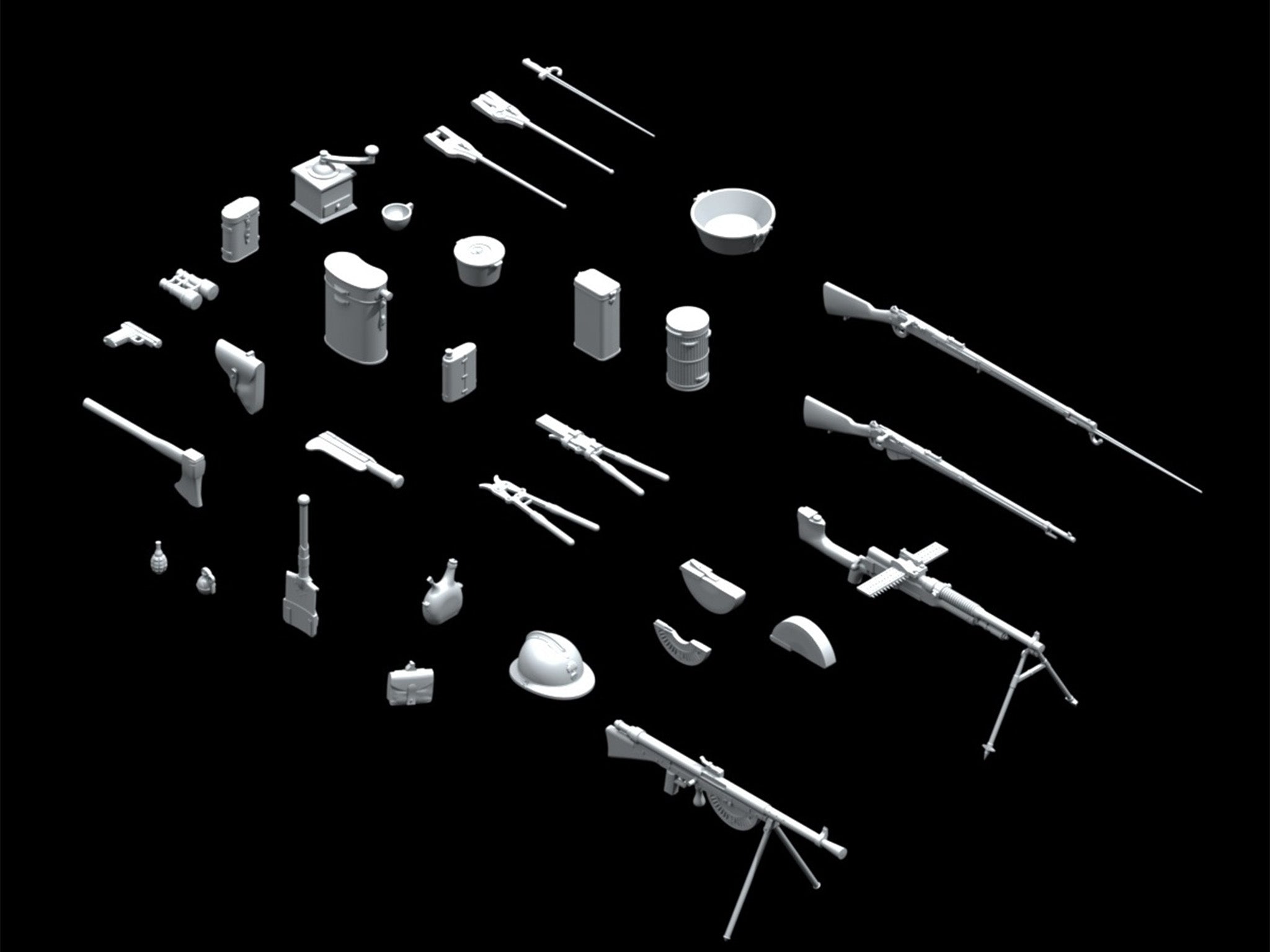 ICM 35681 Plastic model kit Scale 1:35 WWI French infantry weapon and equipment