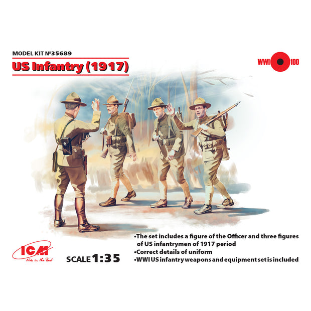 ICM 35689 Plastic model figures kit Scale 1:35 US Infantry (1917) modelling kit