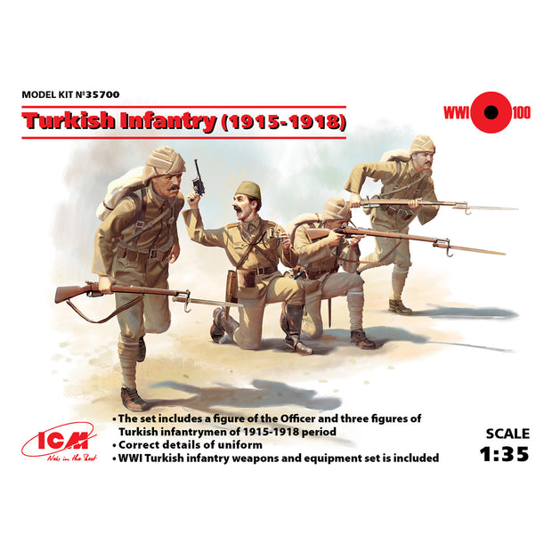 ICM 35700 Plastic model figures kit Scale 1:35 Turkish Infantry (1915-1918), WWІ