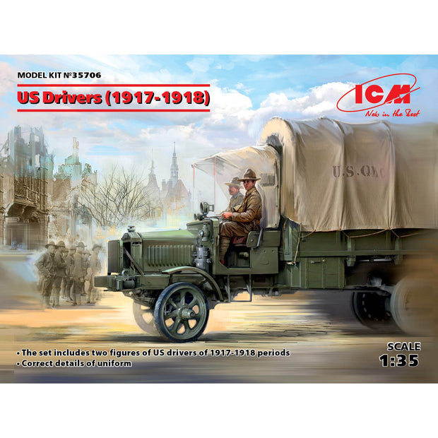 ICM 35706 Plastic model kit 1:35 US Drivers (1917-1918) (2 figures) models kits