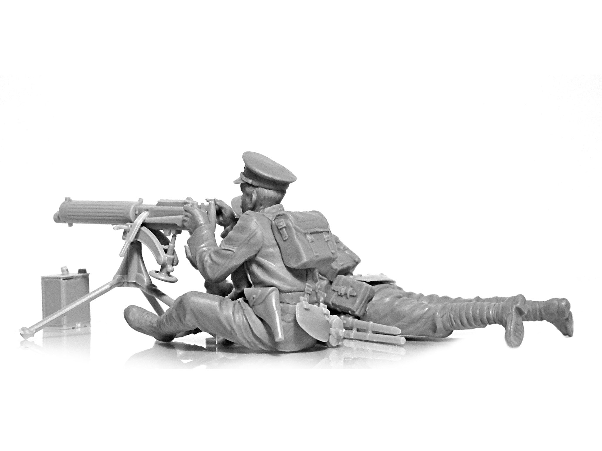 WWI British Vickers MG Crew
Vickers MG & 2 figures Scale 1:35 ICM35713 Plastic Model Figures Kit