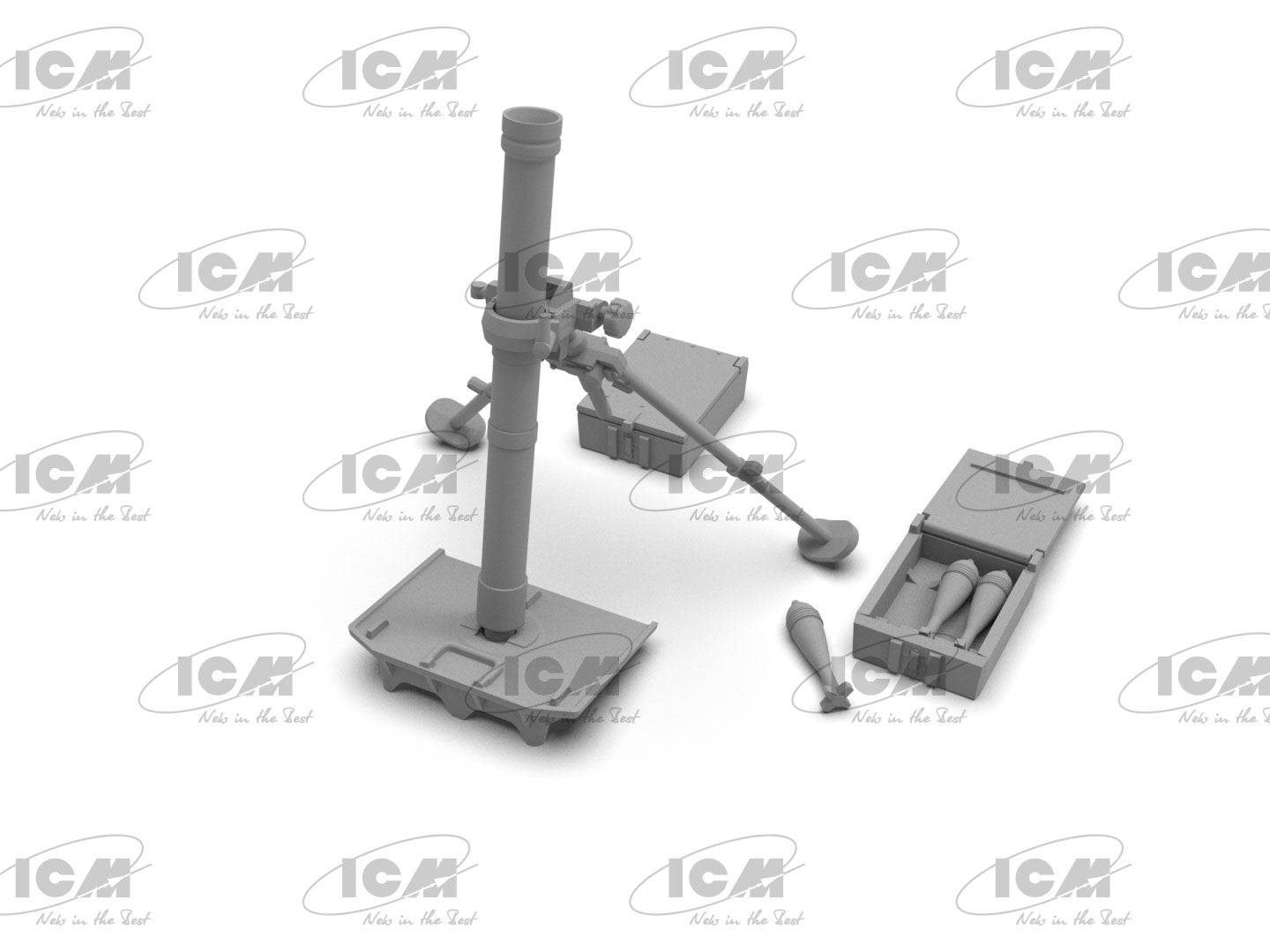 ICM 35715 figures 1:35 WW2 German mortar GrW 34 with Crew (mortar and 4 figures)