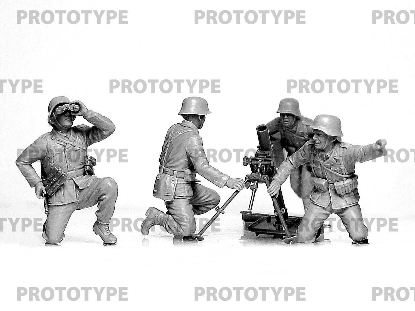 ICM 35715 figures 1:35 WW2 German mortar GrW 34 with Crew (mortar and 4 figures)