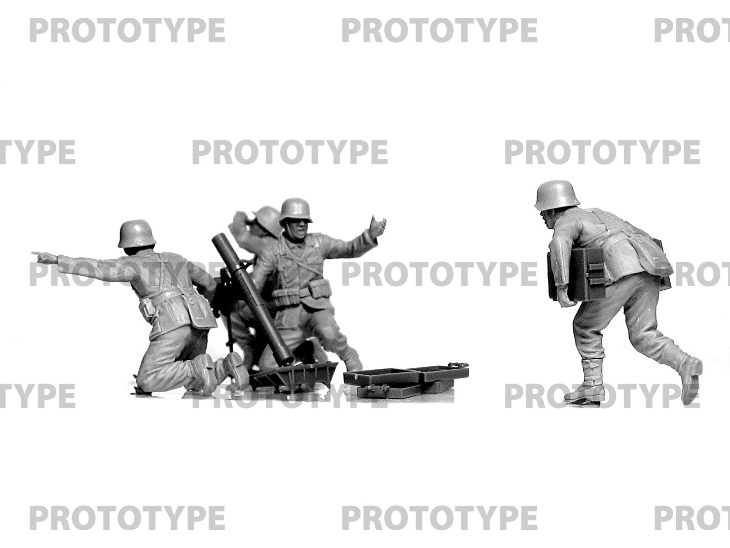 ICM 35715 figures 1:35 WW2 German mortar GrW 34 with Crew (mortar and 4 figures)