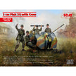 2 cm Flak 38 with Crew Scale 1:35 ICM35718 Plastic Model Figures Kit