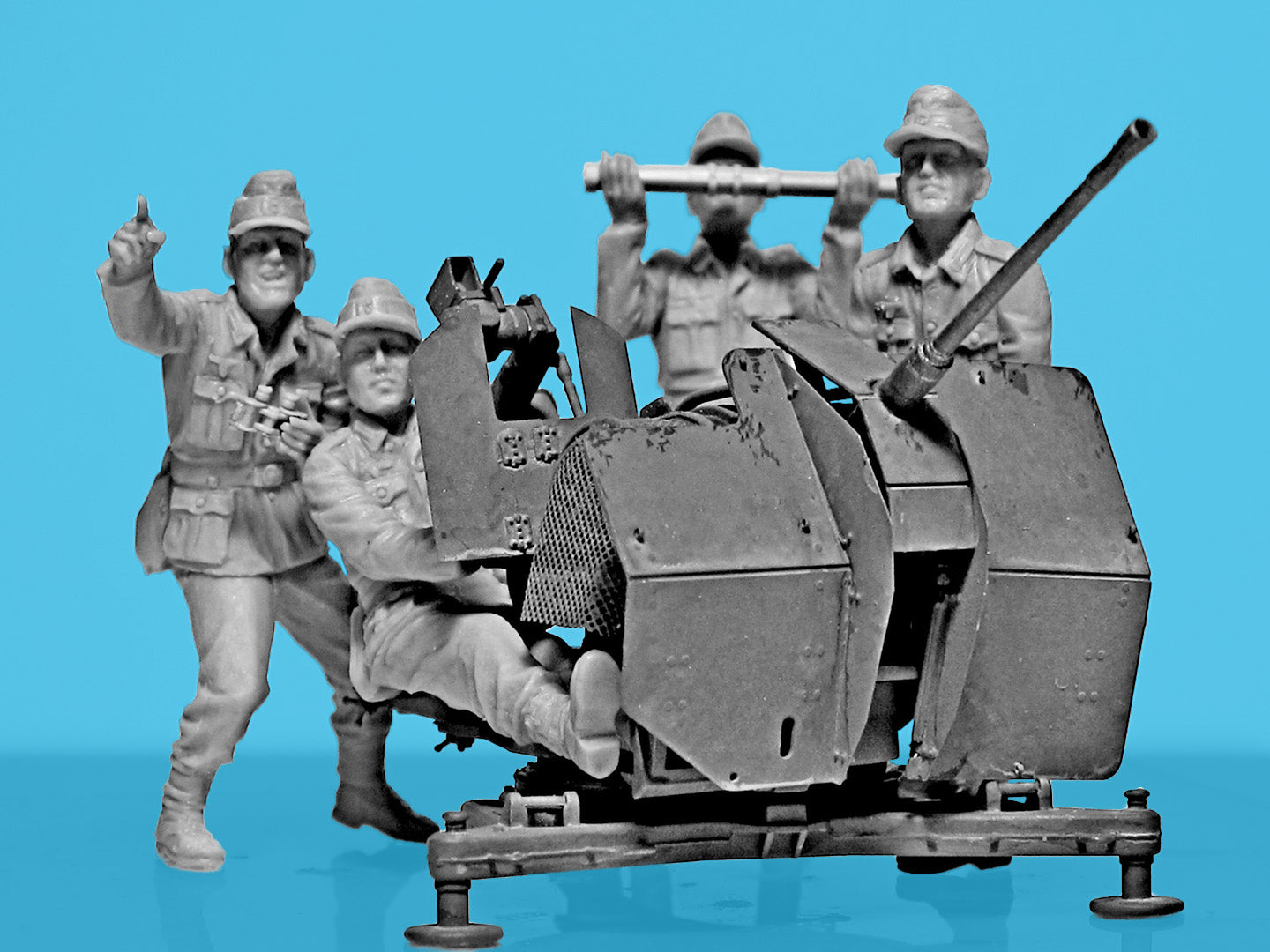 2 cm Flak 38 with Crew Scale 1:35 ICM35718 Plastic Model Figures Kit