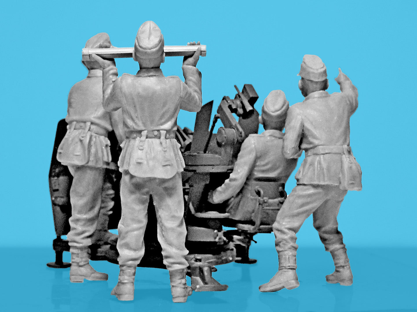 2 cm Flak 38 with Crew Scale 1:35 ICM35718 Plastic Model Figures Kit