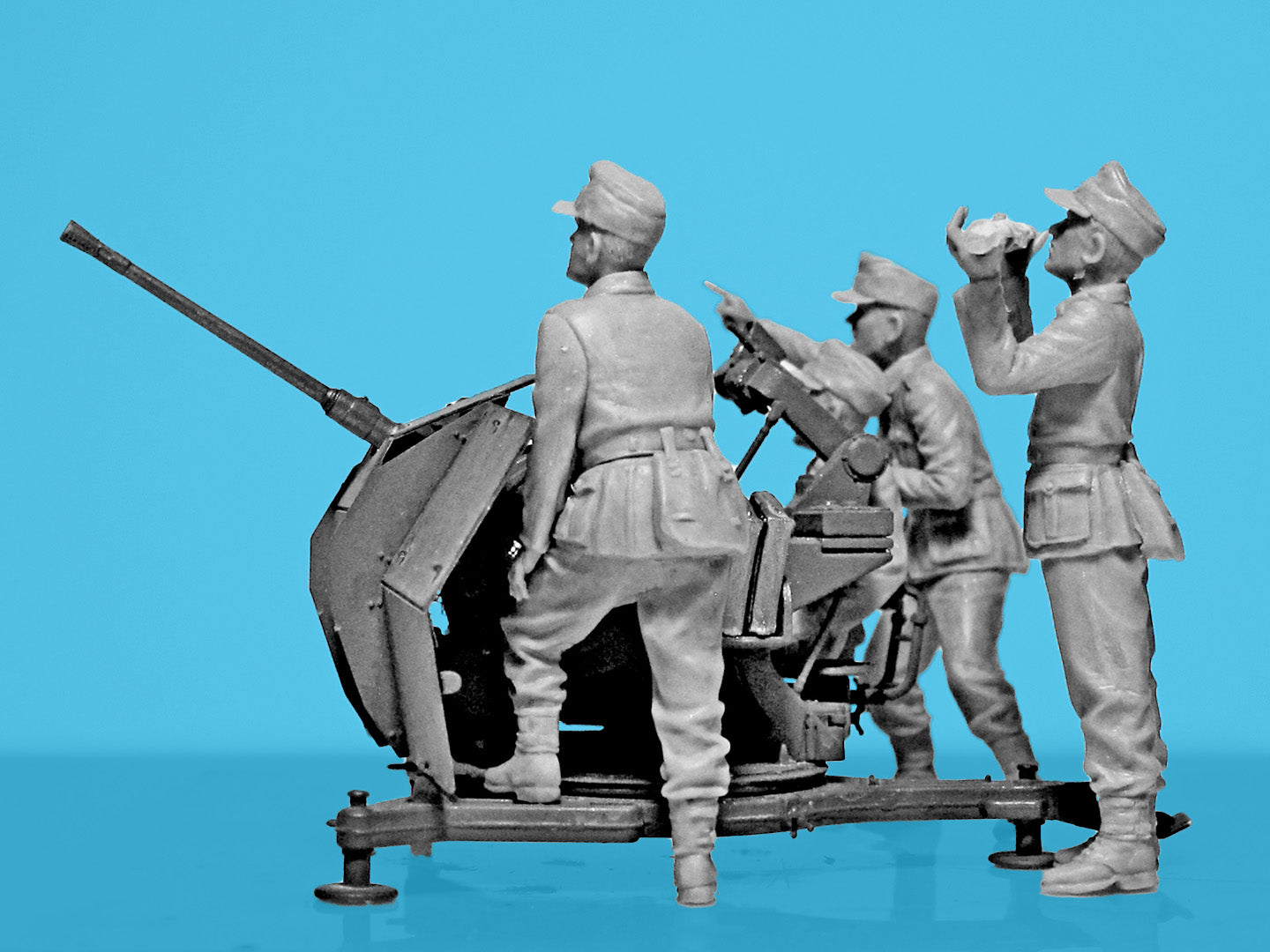 2 cm Flak 38 with Crew Scale 1:35 ICM35718 Plastic Model Figures Kit