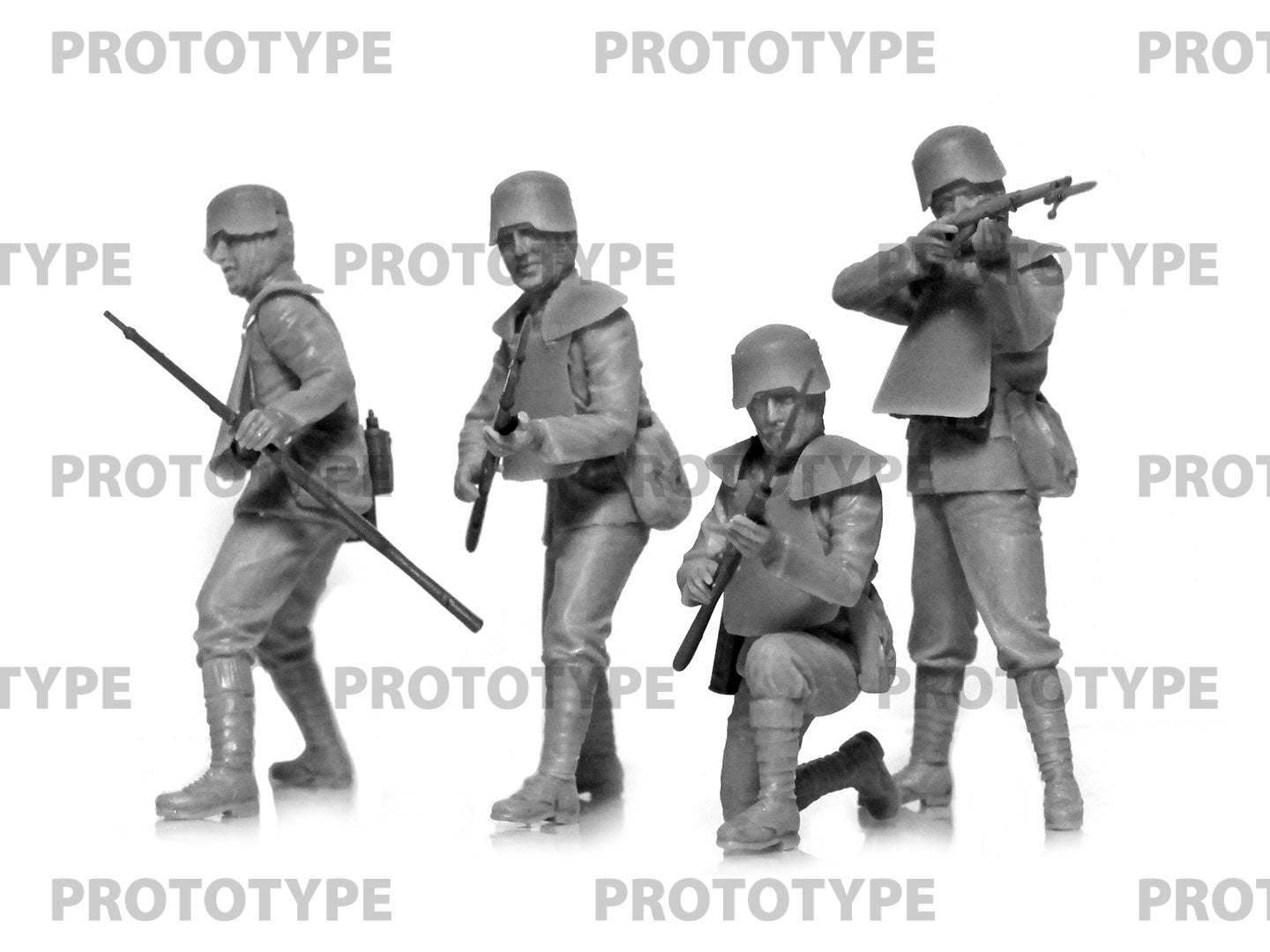 ICM 35721 Plastic model kit figures Scale 1:35 Italian infantry in armor WWI