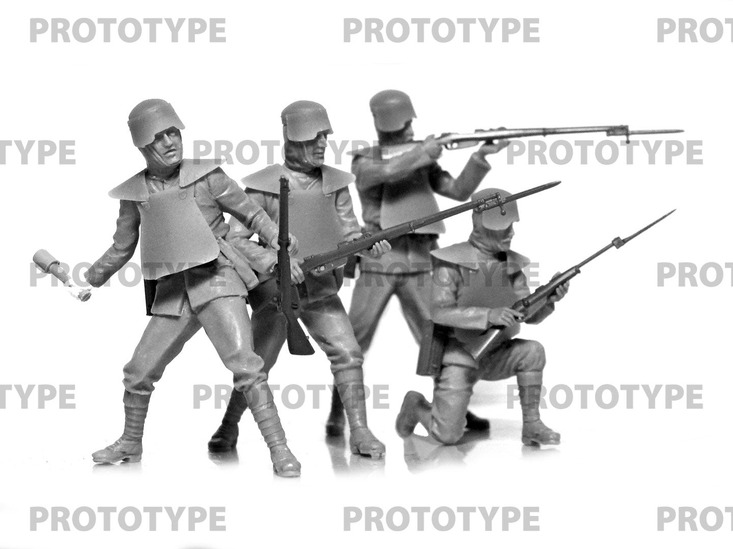 ICM 35721 Plastic model kit figures Scale 1:35 Italian infantry in armor WWI