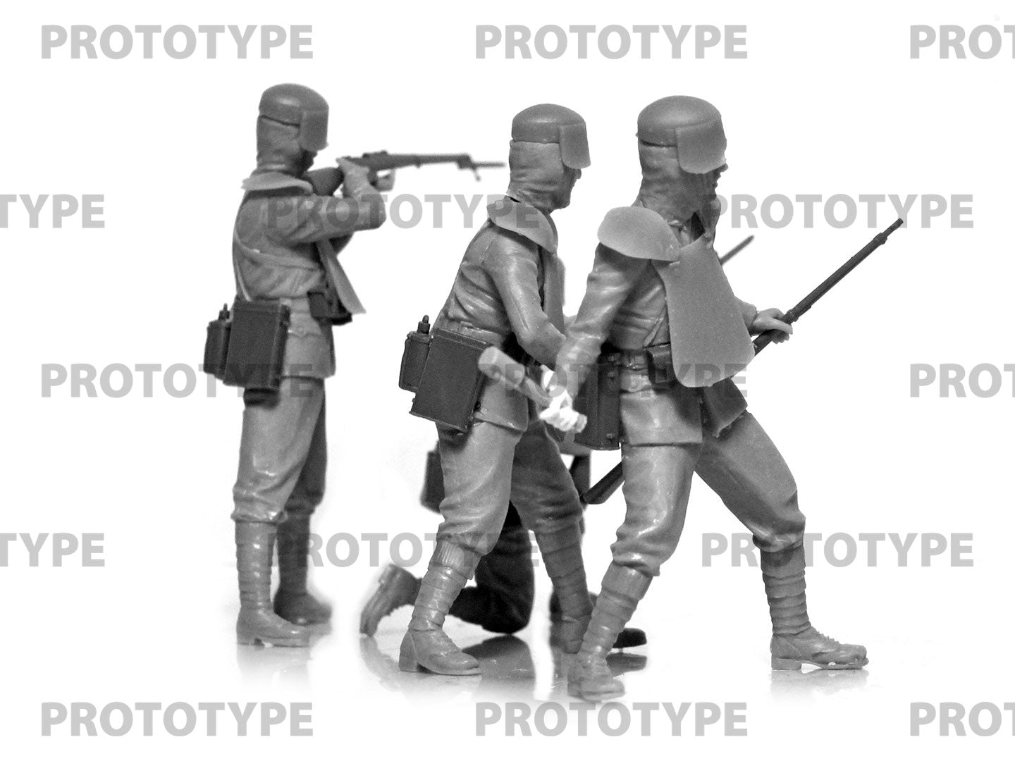 ICM 35721 Plastic model kit figures Scale 1:35 Italian infantry in armor WWI