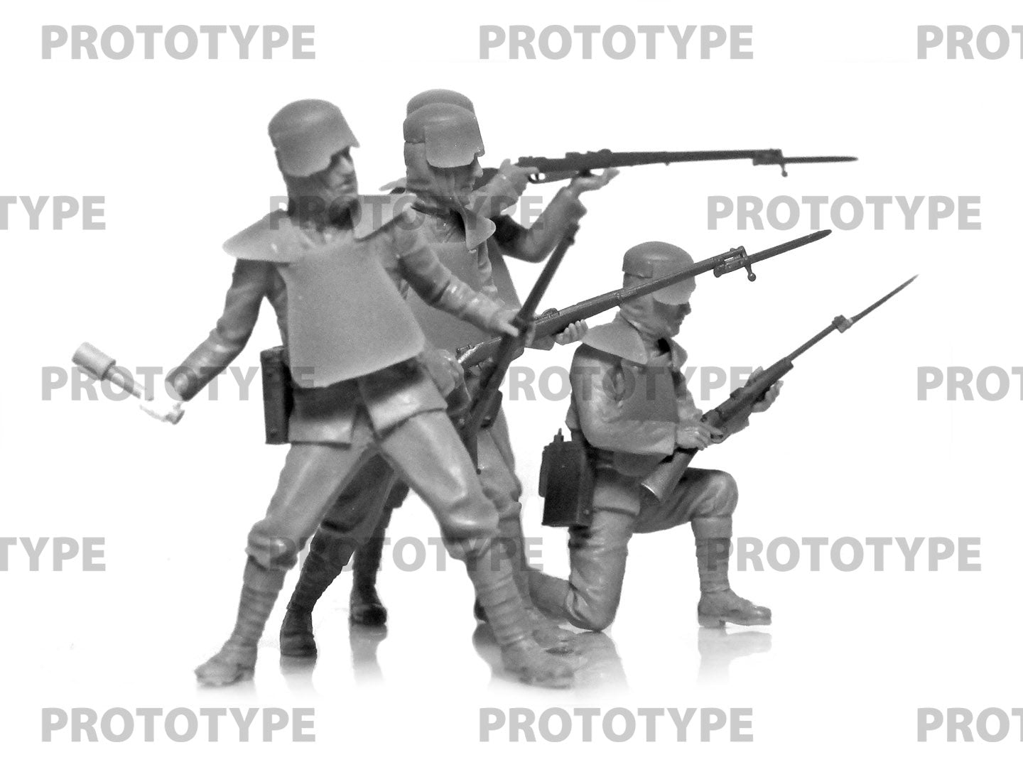 ICM 35721 Plastic model kit figures Scale 1:35 Italian infantry in armor WWI