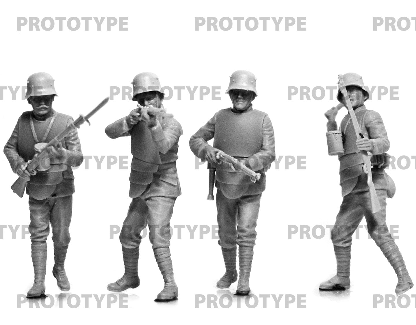 ICM 35722 Plastic model kit figures Scale 1:35 WWI German Infantry in armor