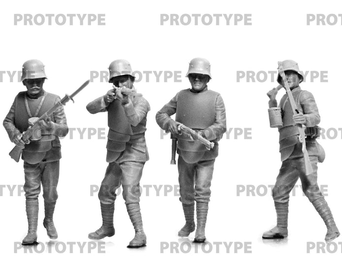 ICM 35722 Plastic model kit figures Scale 1:35 WWI German Infantry in armor