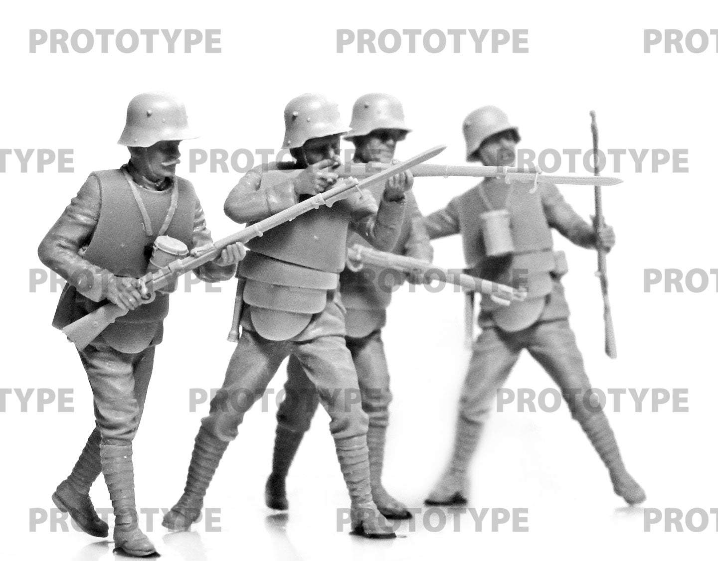 ICM 35722 Plastic model kit figures Scale 1:35 WWI German Infantry in armor