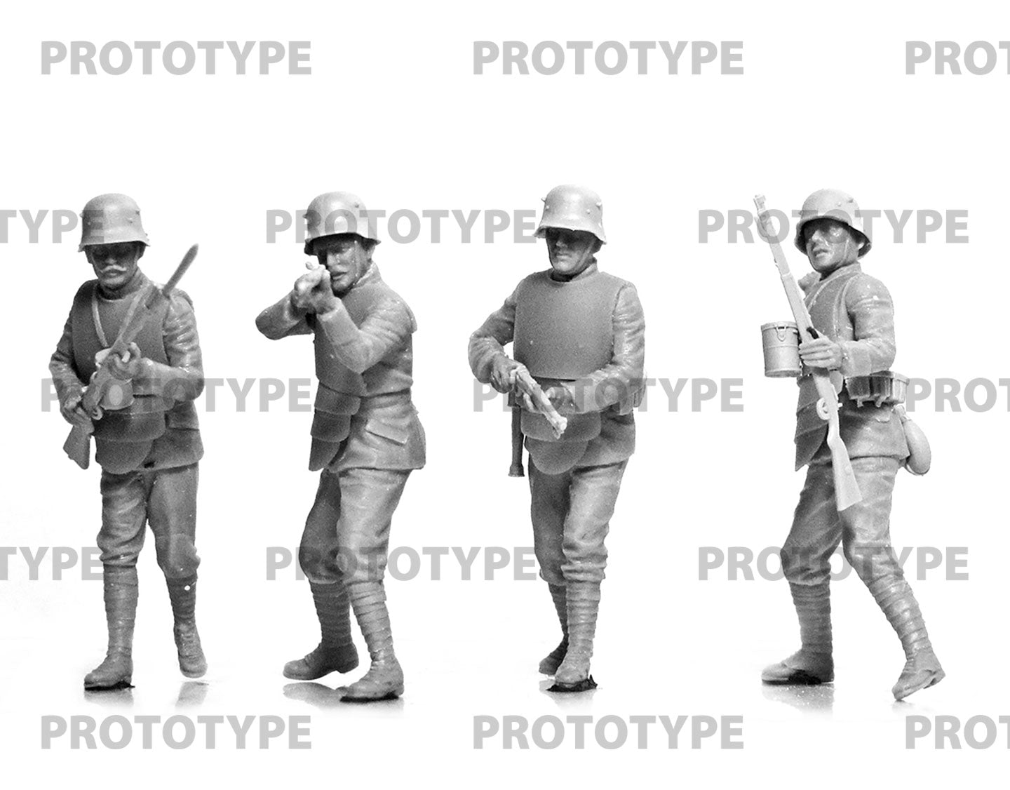 ICM 35722 Plastic model kit figures Scale 1:35 WWI German Infantry in armor