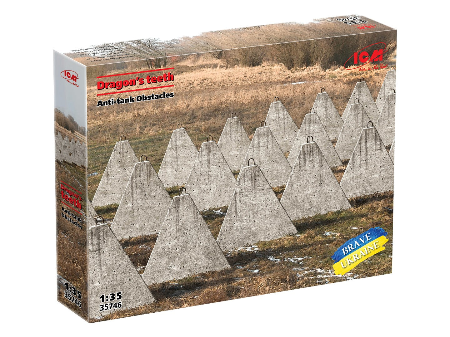 ’Dragon’s teeth’. Аnti-tank Obstacles Scale 1:35 ICM35746 Plastic Model Diorama Kit